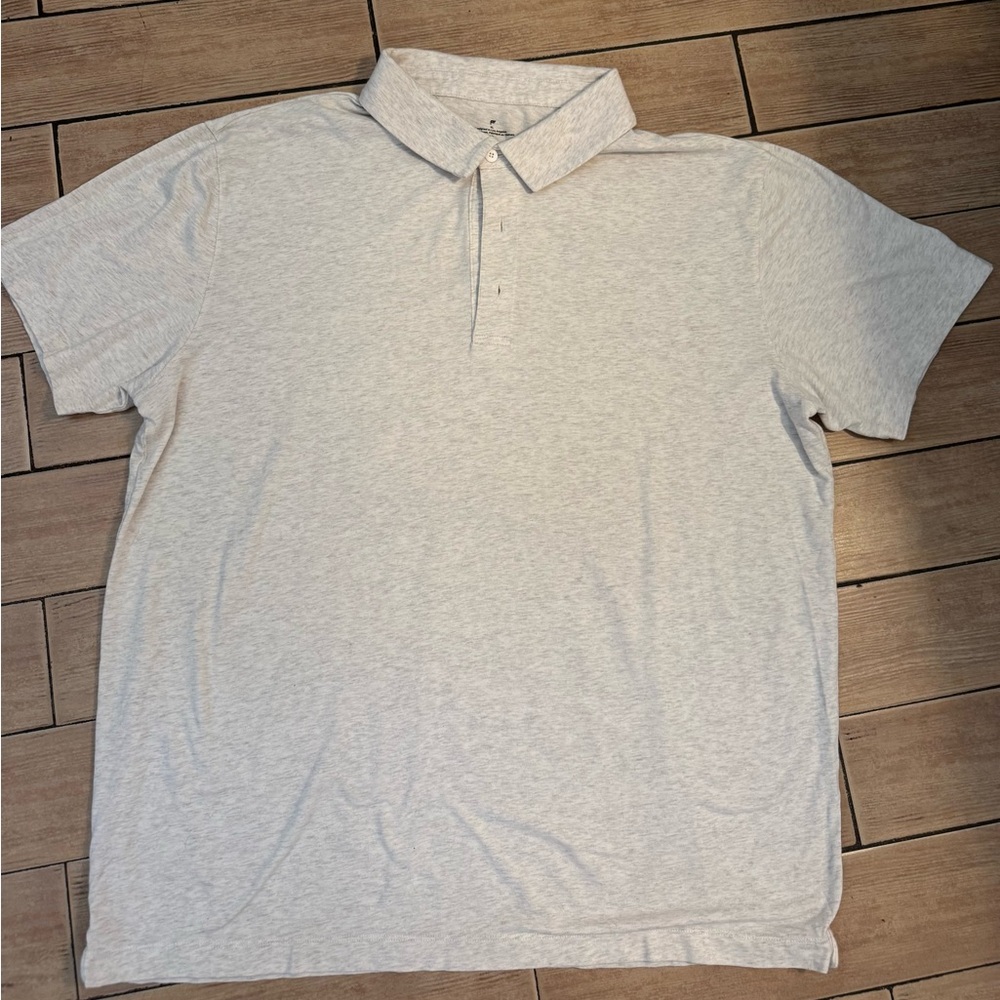 Fabletics Men's Light Gray Polo Shirt Size XL